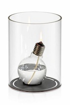 Designová olejová lampa ve skleněném válci