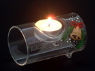 trubicový svícen na 1 svíčku s pískovaným věnováním 