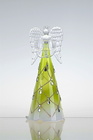 anděl malovaný s miskou pro čajovou svíčku zelený